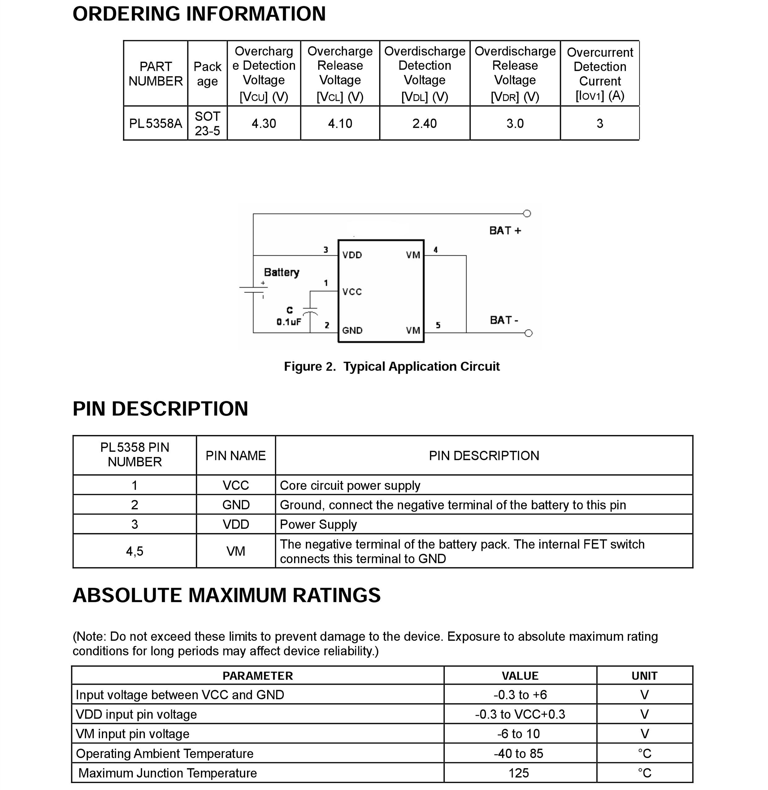 PL5358A单芯片锂电池保护IC，外围仅一个电容