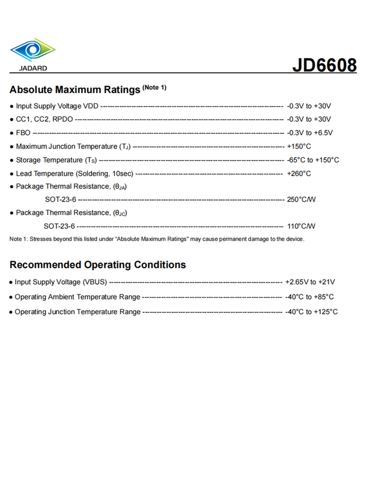 JD6608 封装SOT23-6 USB-PD3.0带PPS控制器 百盛电子代理商 现货