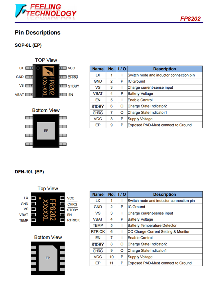 FP8202 2A开关模式锂电池充电器IC 自动充电 适用便携式信息设备