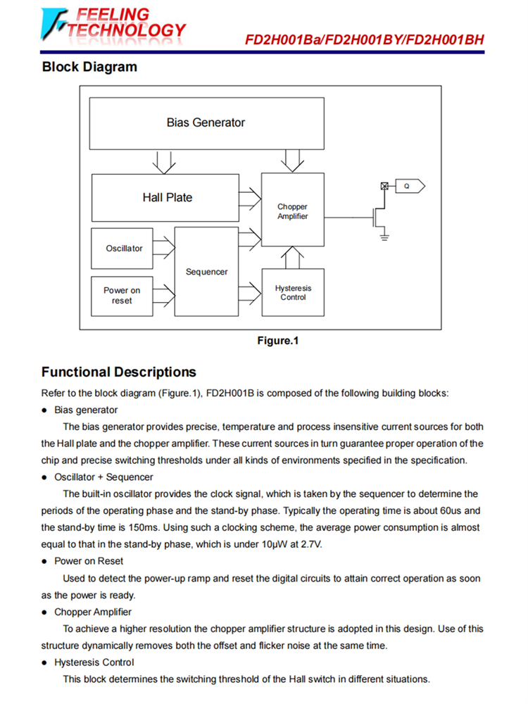 FD2H001BAR 低功率霍尔开关 封装TSOT23 全新原装百盛电子代理商