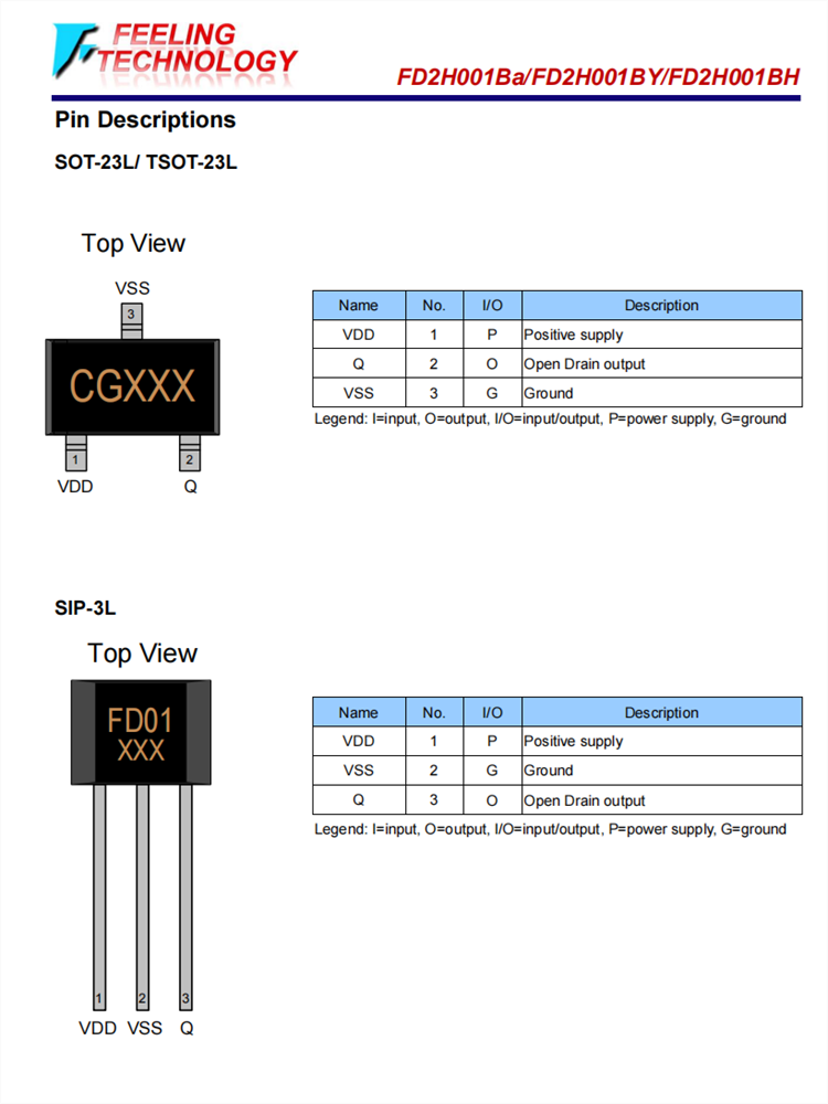 FD2H001BAR 低功率霍尔开关 封装TSOT23 全新原装百盛电子代理商