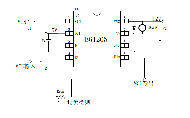 EG1205：双线性电源与驱动保护一体化芯片