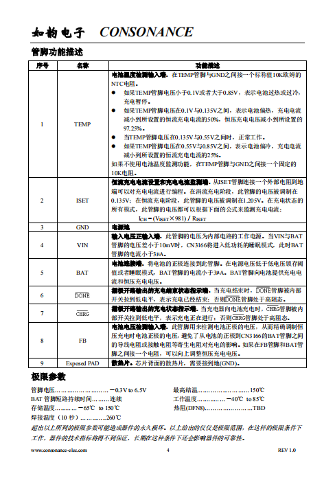 CN3166 符合JEITA标准可用太阳能供电的锂电池充电管理芯片