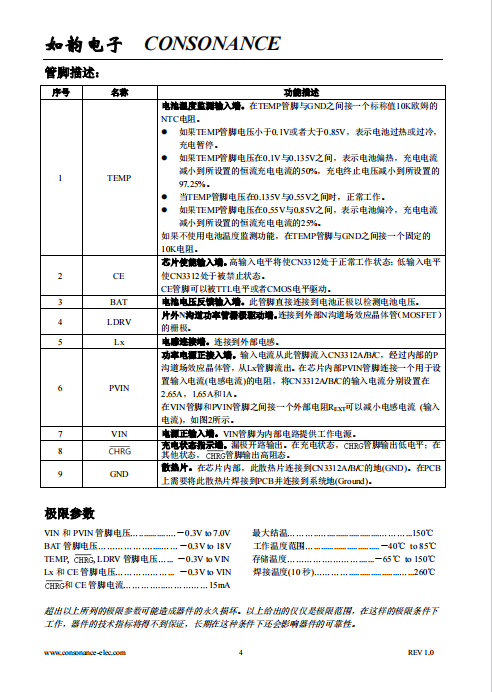 CN3312C PFM升压双节锂电池充电控制集成电路