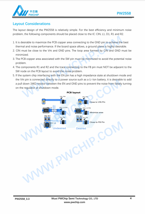 PW2558 SOT23-6封装 55V输入 0.8A输出 异步降压DC-DC转换器芯片