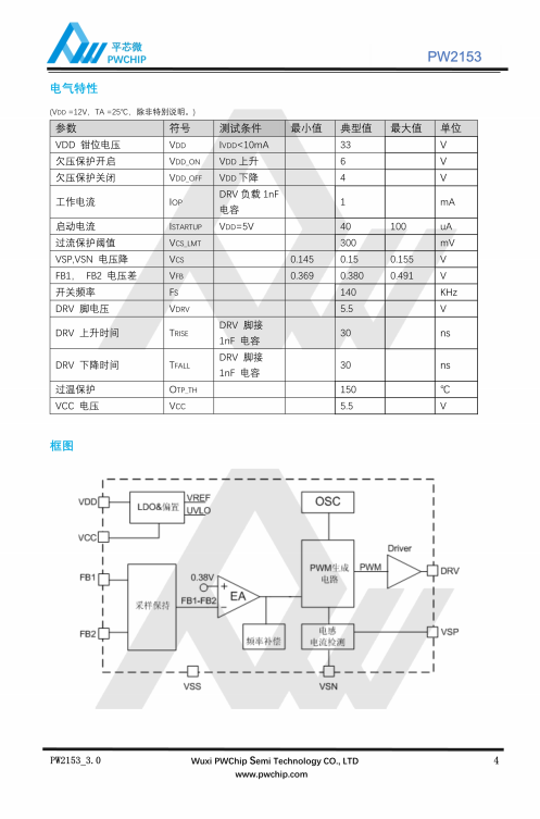 PW2153 SOP8封装 150V输入 10A输出 开关降压型DC-DC转换器芯片