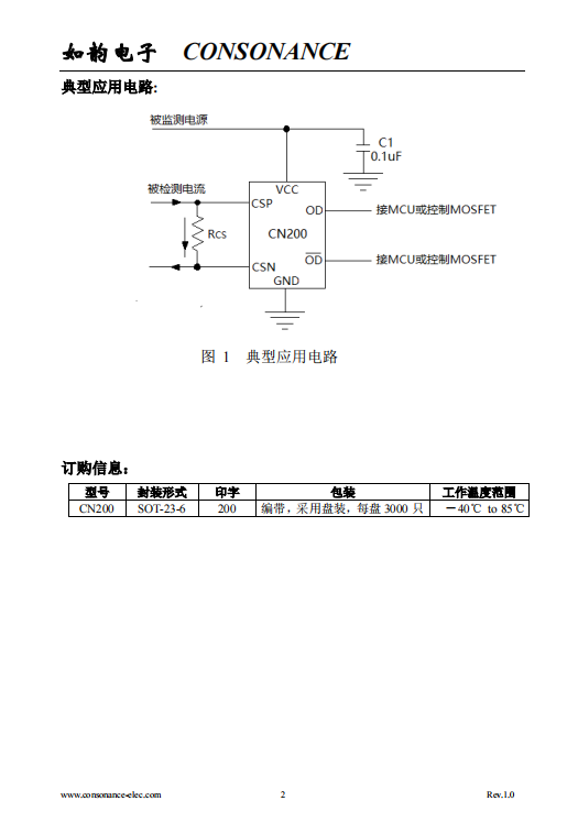 CN200 欠压保护，过流保护/电流检测比较器集成电路